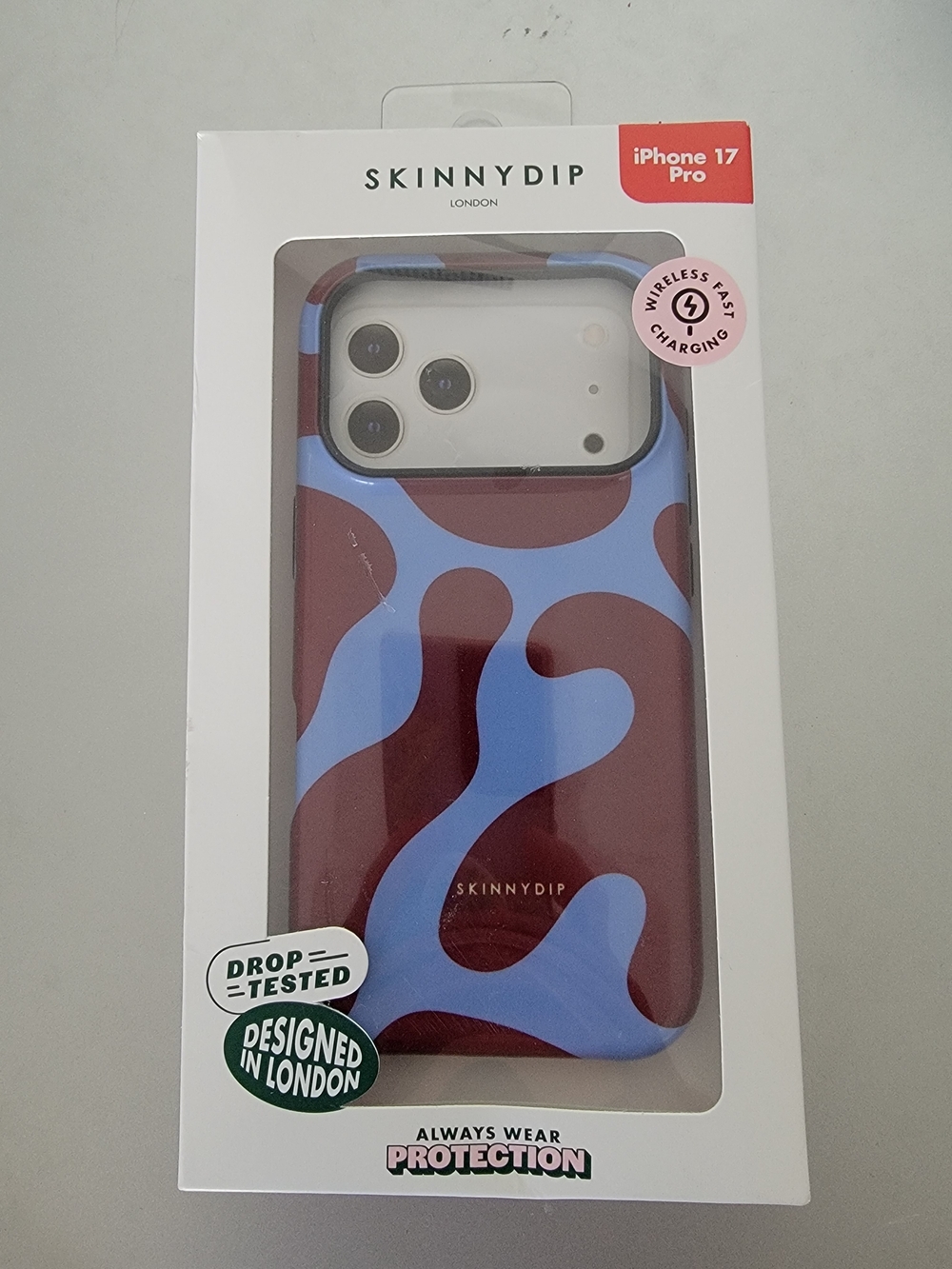 Skinnydip, London IPhone 17 Pro Case - Blue & Brown Abstract Design